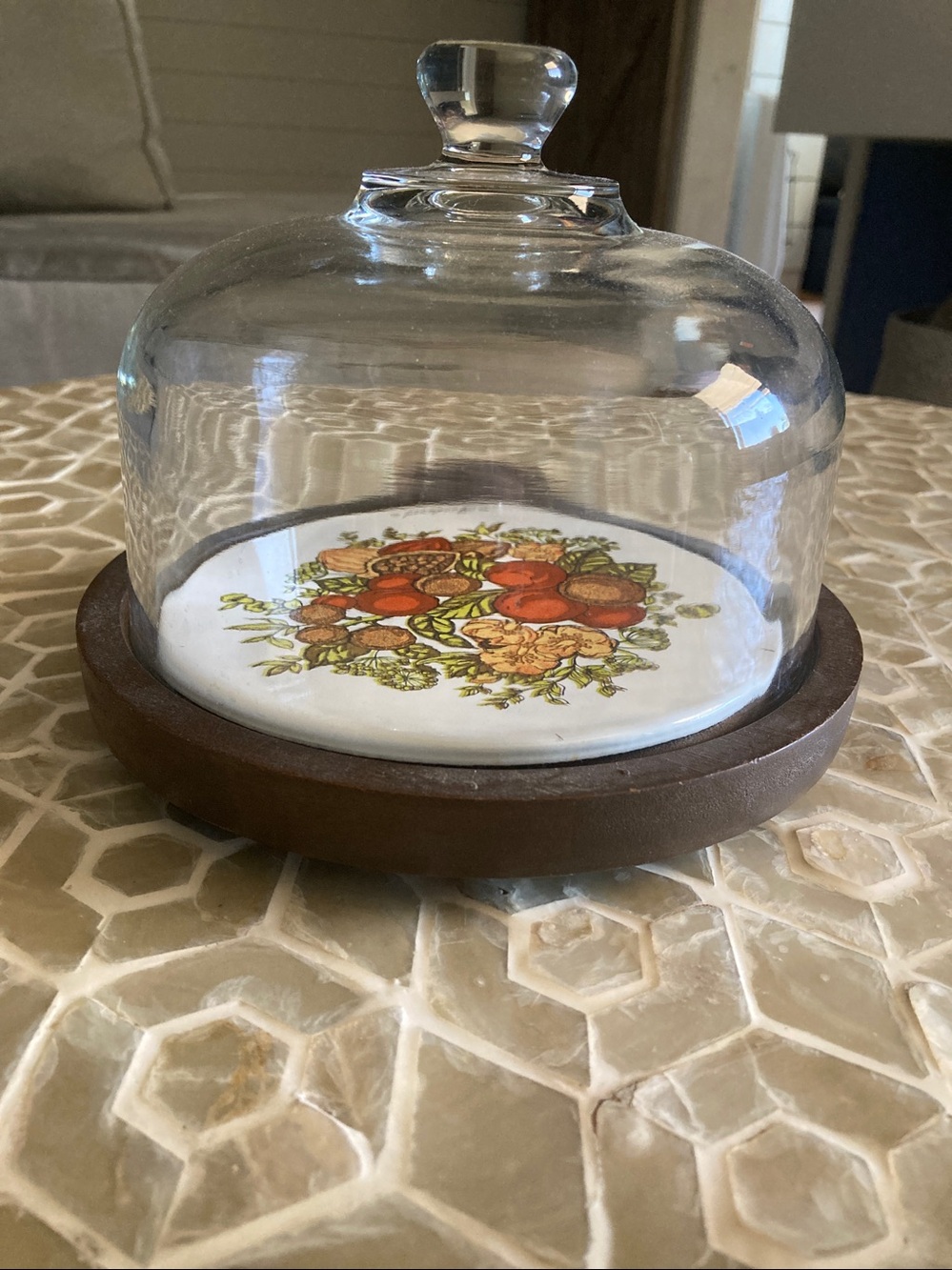 Corningware Vintage 1970's Good Wood Spice of Life 7.5” Tray & Glass Dome - Picture 8 of 8